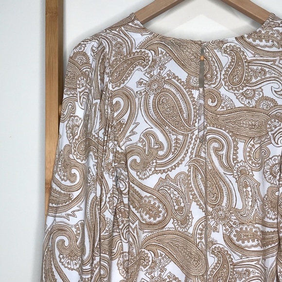 SOLD Country Road Beige Paisley Print Top 4 - Picture 11 of 13
